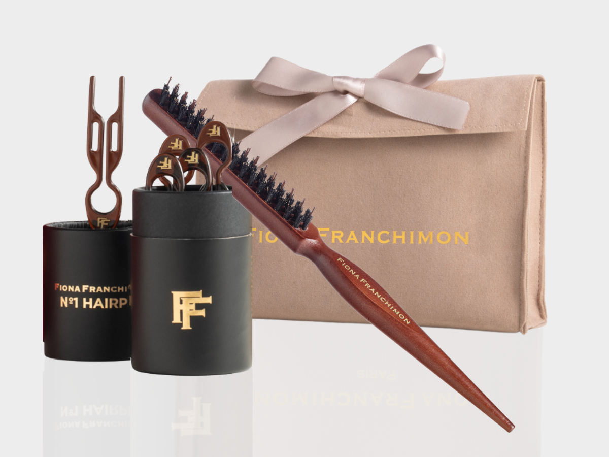 Nº1 HAIRPIN Volume Value Set | Brown 5x Tube & Backcomb brush with Beige Pouch