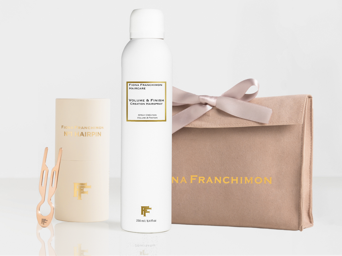 Value Set | Nº1 HAIRPIN Steel Rose Gold, Volume & Finish Hairspray & Suede Pouch