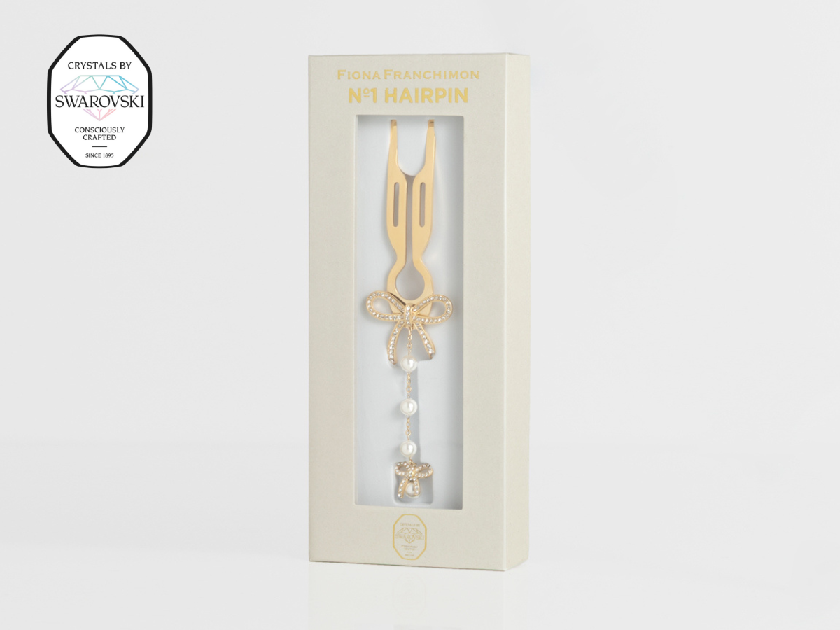 Nº1 Hairpin Pendant | Ribbon with Swarovski® Crystals & Pearl