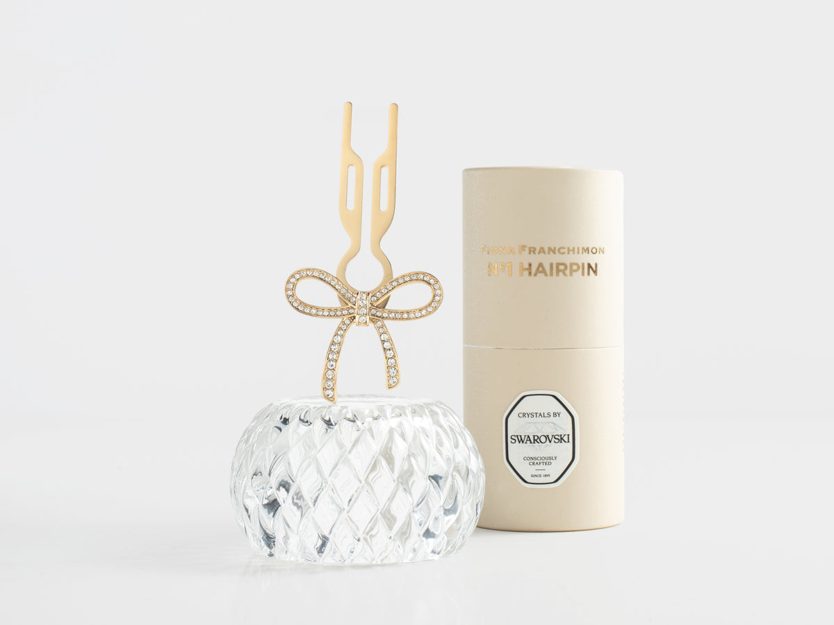 Nº1 HAIRPIN Ribbon | Swarovski® Crystals | Yellow Gold Finish