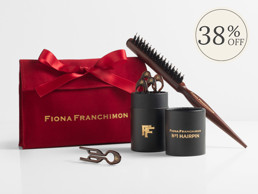 Nº1 HAIRPIN Volume Value Set | Brown 5x Tube & Backcomb brush with Ruby Red Pouch