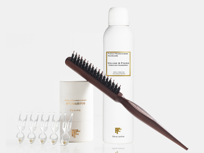 Value set- Volume and Finish Creation Hairspray & Nº1 HAIRPIN Petite Transparent, Free Backcomb brush