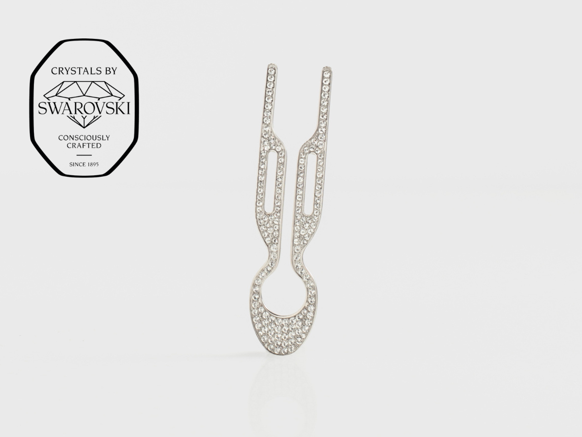 Nº1 HAIRPIN Steel with Swarovski® Crystals | White Gold Finish Nº1 HAIRPIN Steel with Swarovski® Crystals | White Gold Finish