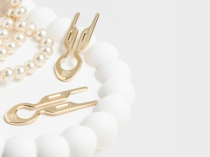 Nº1 HAIRPIN PETITE Steel | Yellow Gold finish (2 per Box)