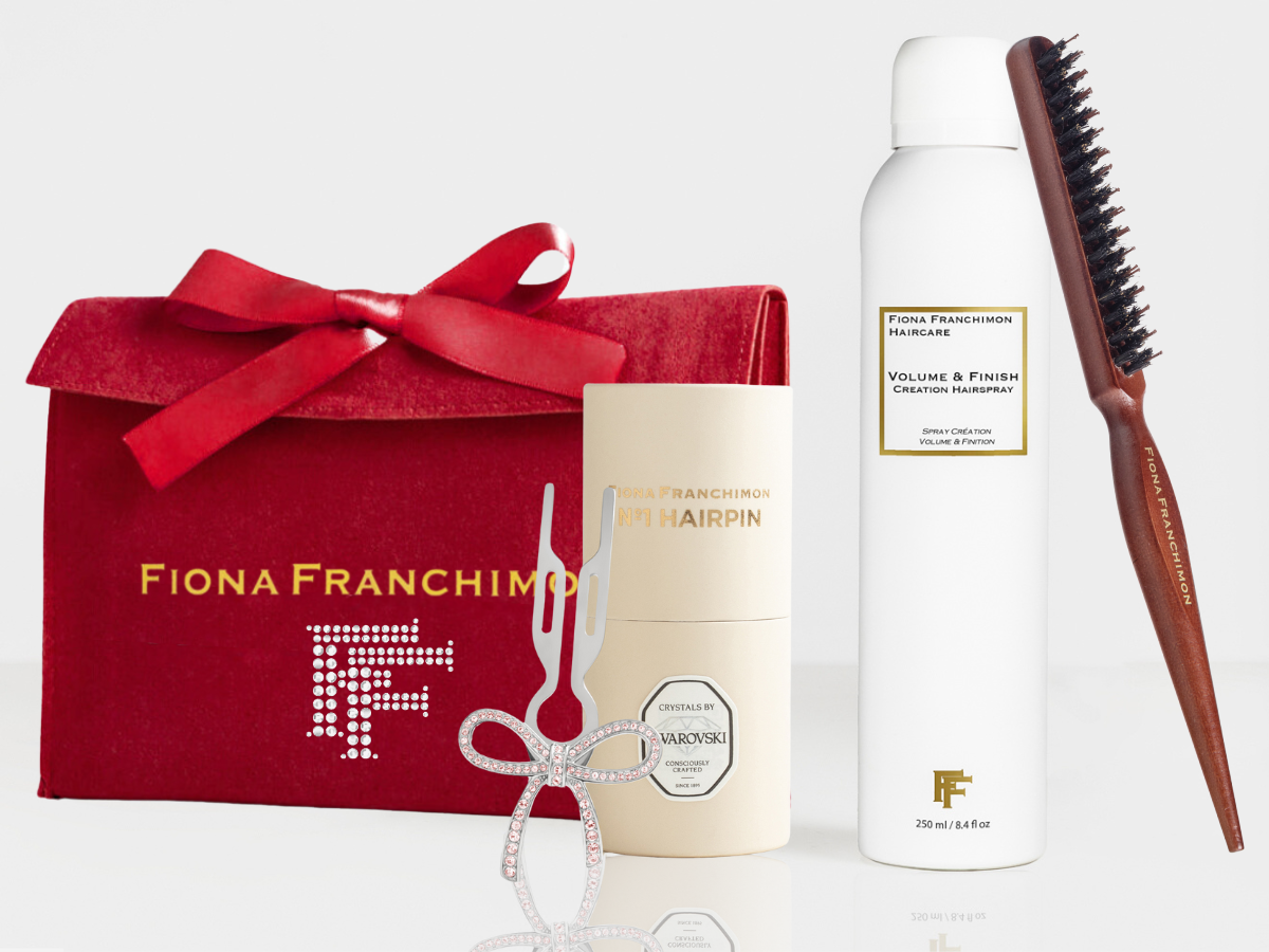 Value Set | Ribbon Light Rose-F&C Hairspray-Backcomb brush-Swarovski Pouch