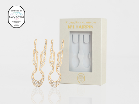 Nº1 HAIRPIN PETITE Steel with Swarovski® Crystals | Yellow Gold Finish (2 per box)