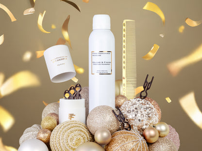 Holiday Value Set: Gold Travel BeautyCase + Petite Brown 5x + Gold Comb + Hairspray