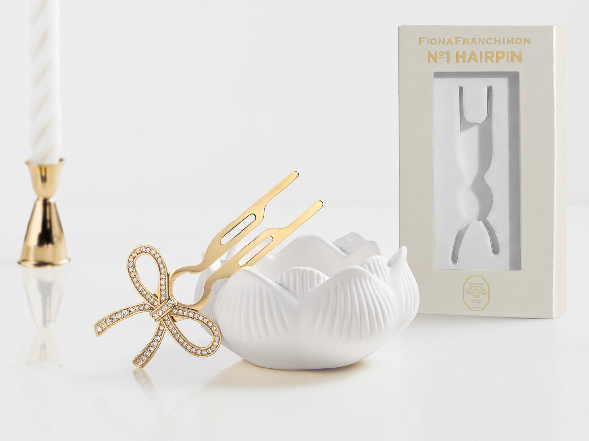 Nº1 HAIRPIN Ribbon | Swarovski® Crystals | Yellow Gold Finish