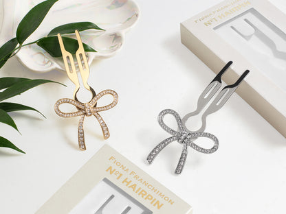 Nº1 HAIRPIN Ribbon | Swarovski® Crystals | White Gold Finish