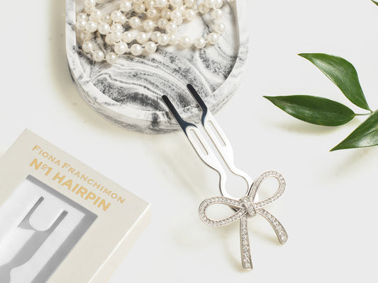 Nº1 HAIRPIN Ribbon | Swarovski® Crystals | White Gold Finish