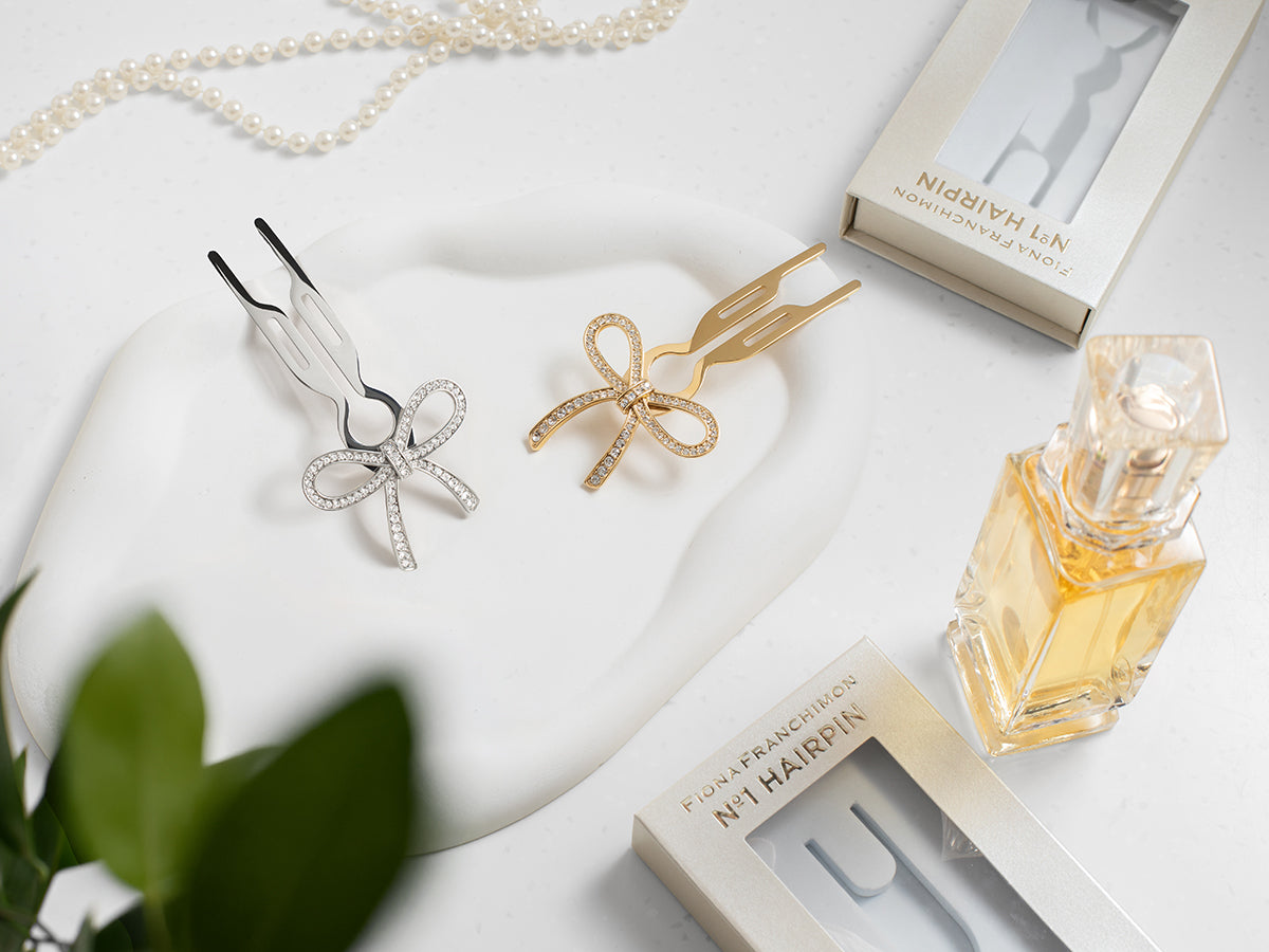 Nº1 HAIRPIN Ribbon | Swarovski® Crystals | Yellow Gold Finish