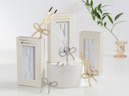 Nº1 HAIRPIN Ribbon | Swarovski® Crystals | White Gold Finish