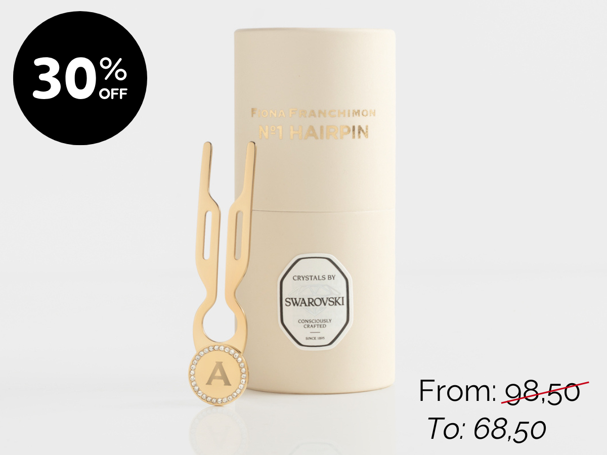 Nº1 HAIRPIN Steel with Swarovski | Name Initial