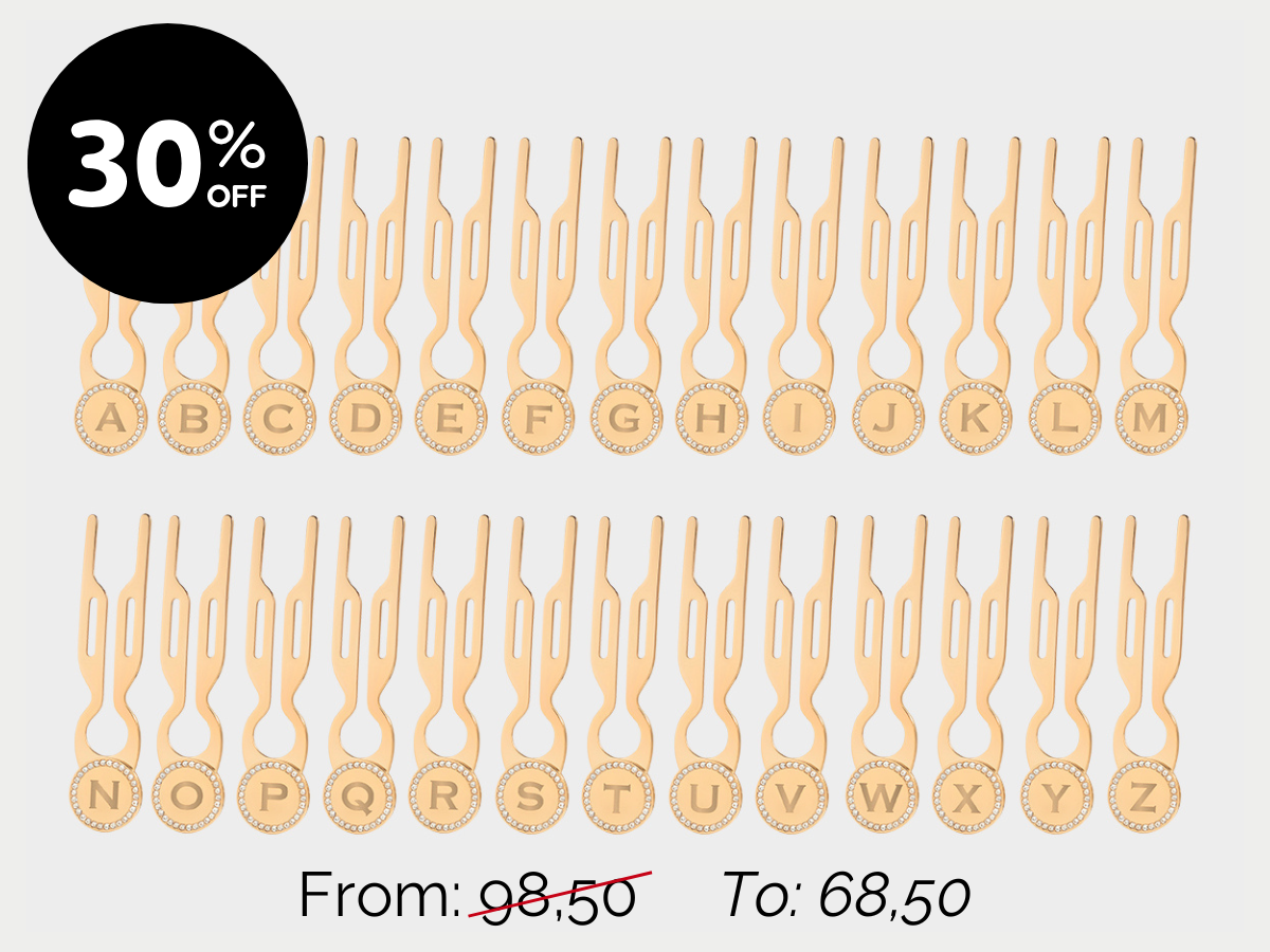 Nº1 HAIRPIN Steel with Swarovski | Name Initial