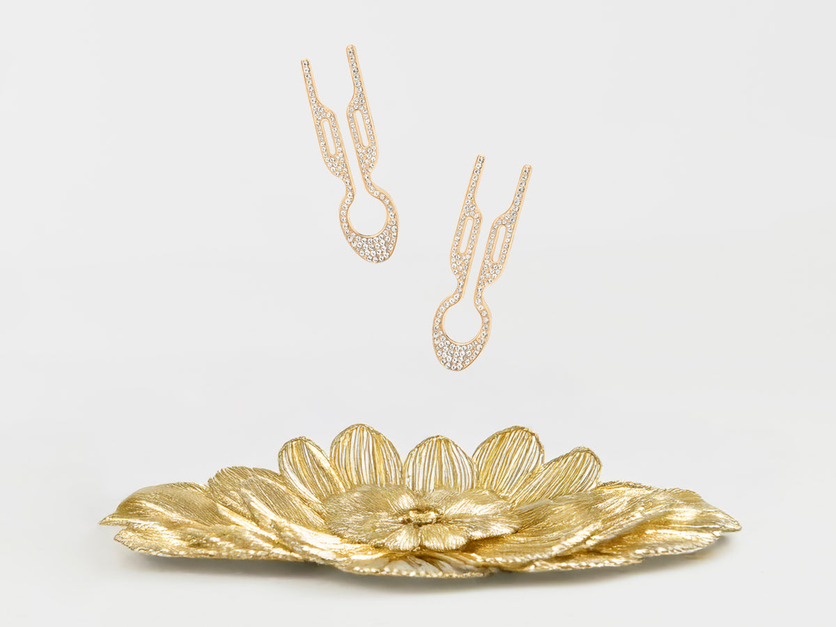 Nº1 HAIRPIN PETITE Steel with Swarovski® Crystals | Yellow Gold Finish