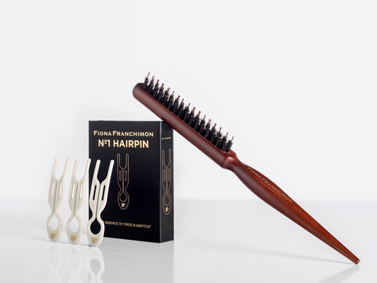 №1 Hairpin Volume Value Set | Cream White & Backcomb Hair Brush