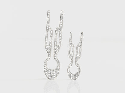 Nº1 HAIRPIN PETITE Steel with Swarovski® Crystals | White Gold Finish (2 per box)