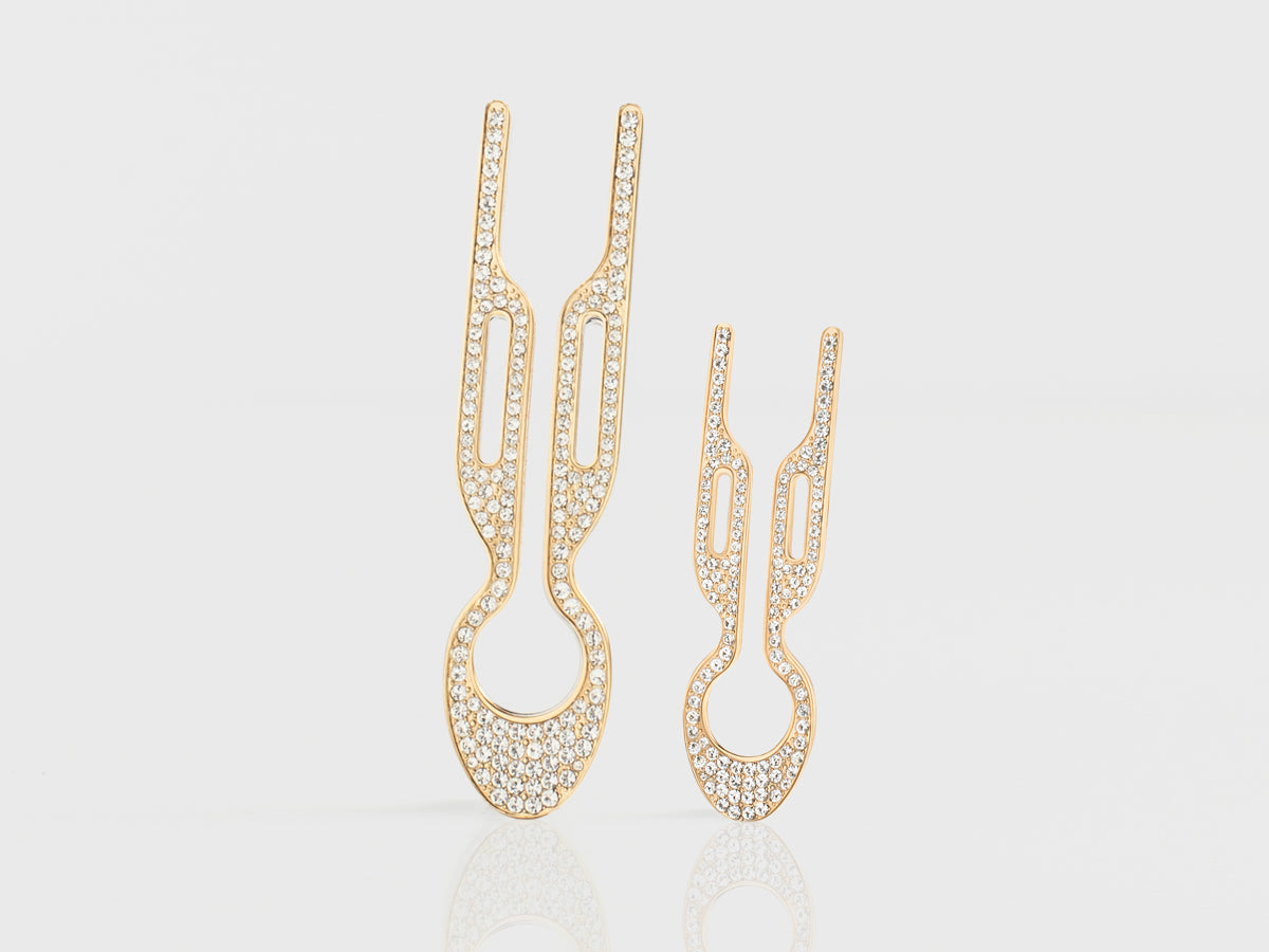 Nº1 HAIRPIN PETITE Steel with Swarovski® Crystals | Yellow Gold Finish