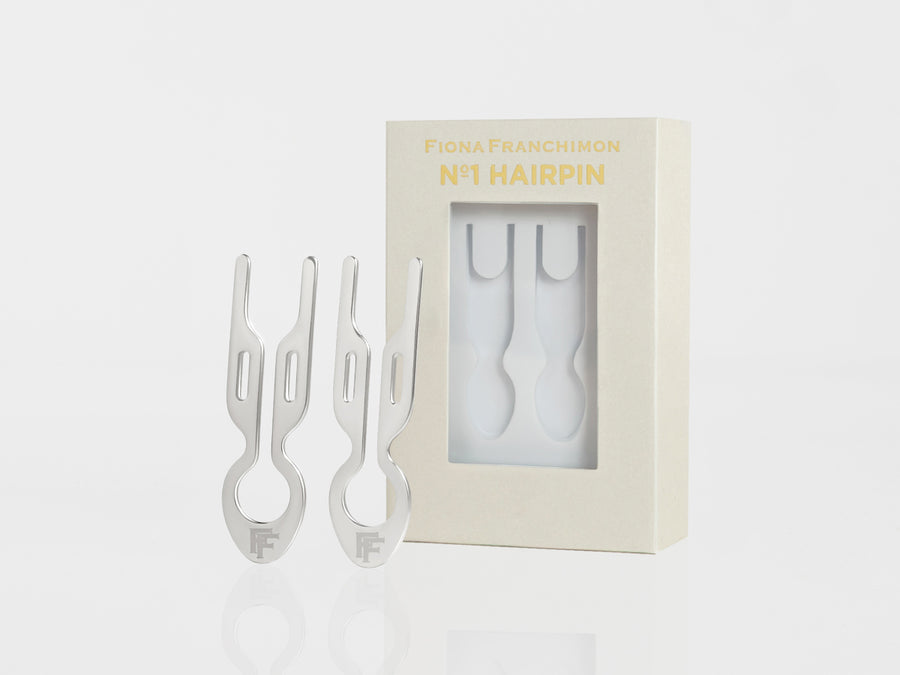 Nº1 HAIRPIN PETITE Steel | White Gold finish (2 per box)