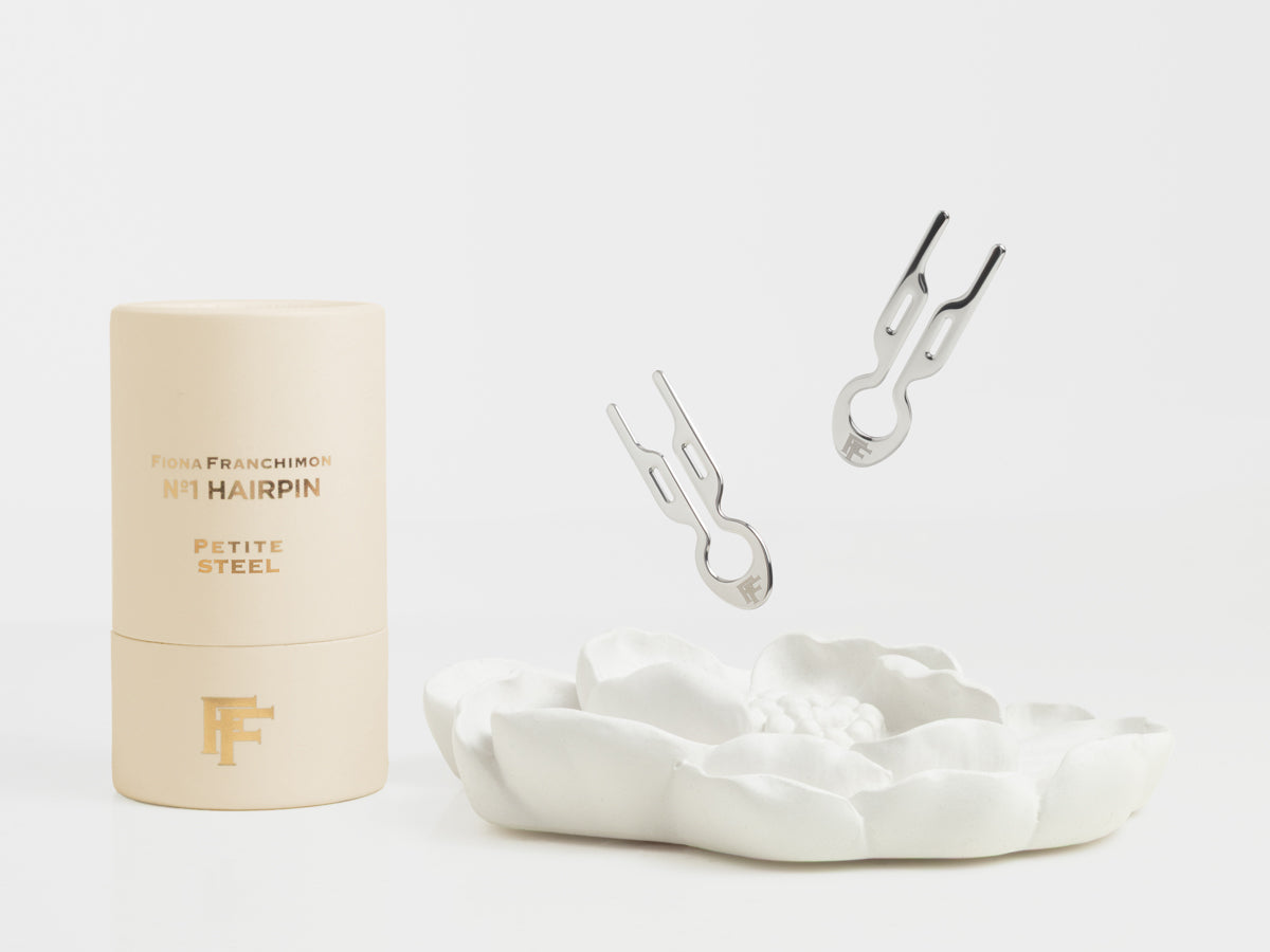 Nº1 HAIRPIN PETITE Steel | White Gold finish (2 per box)