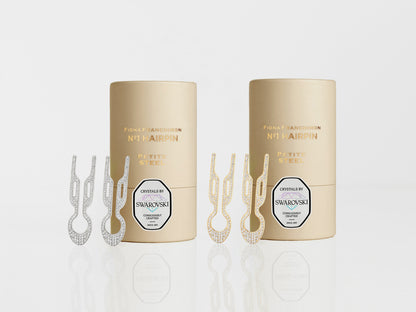 Nº1 HAIRPIN PETITE Steel with Swarovski® Crystals | White Gold Finish (2 per box)