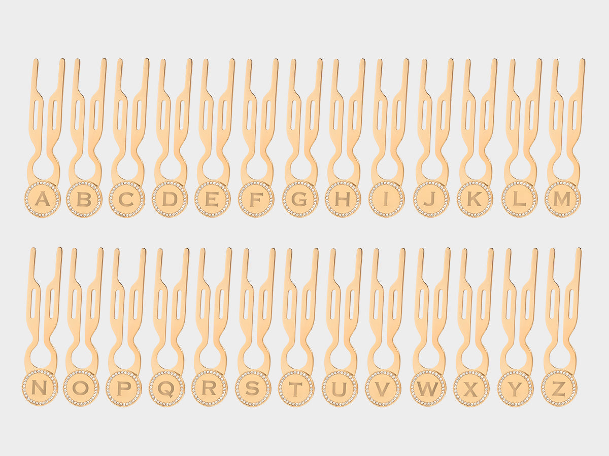 Nº1 HAIRPIN Steel with Swarovski | Name Initial