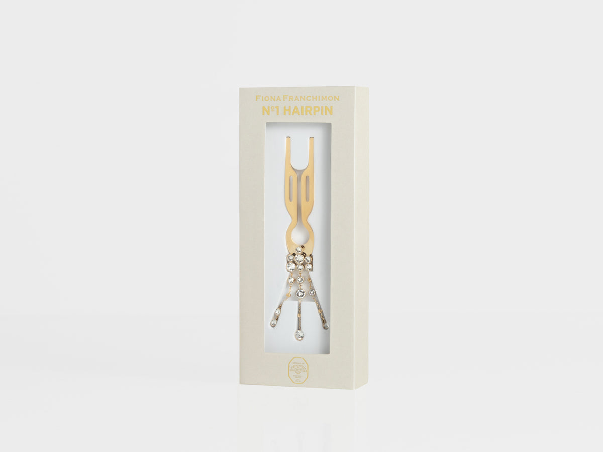 Nº1 Hairpin Pendant | Triple Strand with Swarovski® | Yellow Gold Finish