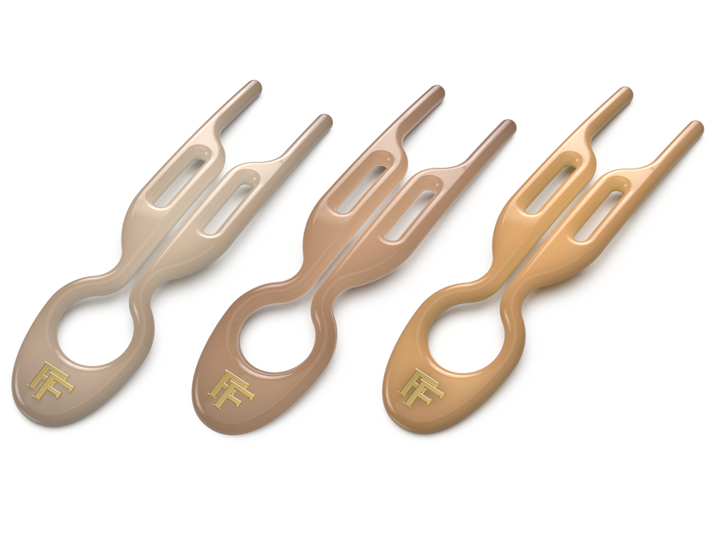 
            
                Load image into Gallery viewer, Nº 1 HAIRPIN | Paris Collection | Soft Beige, Satin Sand &amp;amp; Smooth Caramel
            
        