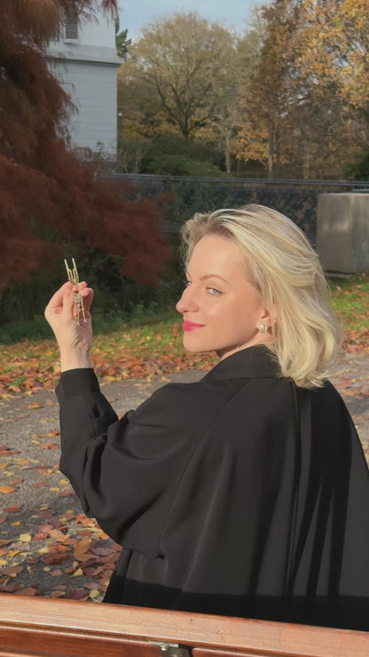 Nº1 Hairpin Pendant | Triple Strand with Swarovski® | Yellow Gold Finish