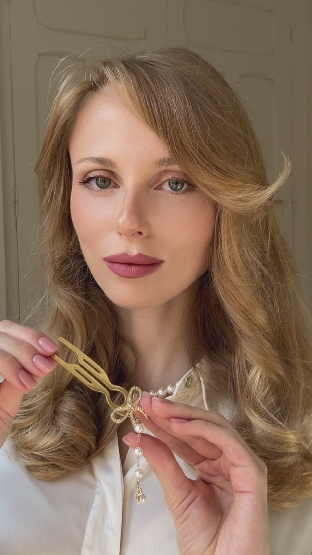 Nº1 Hairpin Pendant | Ribbon with Swarovski® Crystals & Pearl