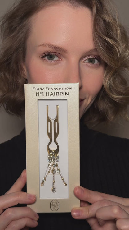 Nº1 Hairpin Pendant | Triple Strand with Swarovski® | Yellow Gold Finish