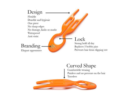 Nº 1 HAIRPIN | Tangerine Orange (3 per box)